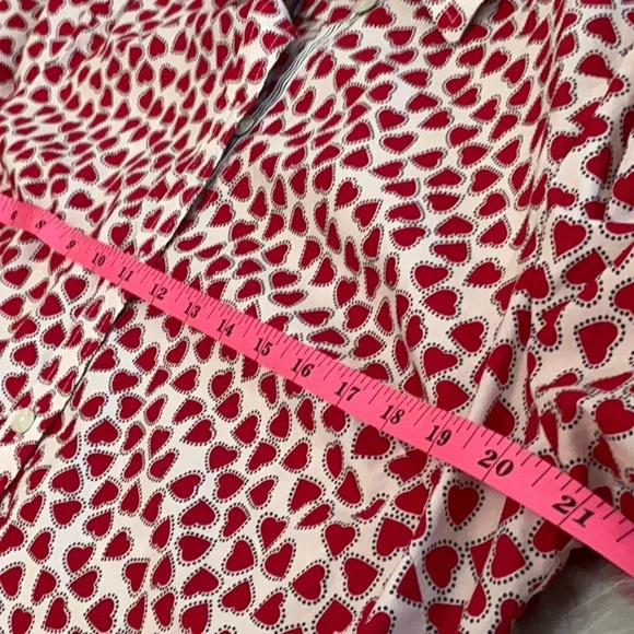Talbots Patriotic Hearts button up shirt ❤️💙 - Picture 7 of 9